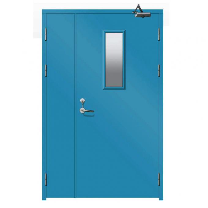 Hospital Single Leaf Galvanized Steel Fire Exit Doors