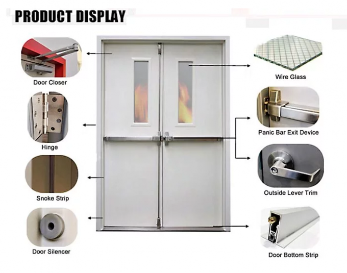 Galvanized 180° Swing Fireproof Steel Door