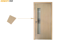 Vertical Glass 40mm Thick HPL Finish Plain Wooden Door