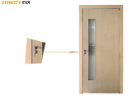 Vertical Glass 40mm Thick HPL Finish Plain Wooden Door