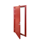 Wood Grain Finish UL Listed Fire Safety Door With Glass Ceramic Cold Gray Color