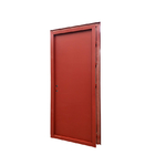 Wood Grain Finish UL Listed Fire Safety Door With Glass Ceramic Cold Gray Color