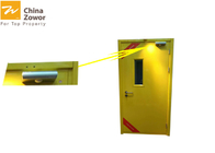 45mm Yellow Color Single Leaf FD60 Steel Fire Door With Glass Window Size 48''X84‘’