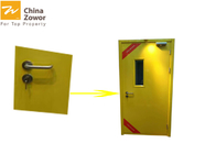 45mm Yellow Color Single Leaf FD60 Steel Fire Door With Glass Window Size 48''X84‘’