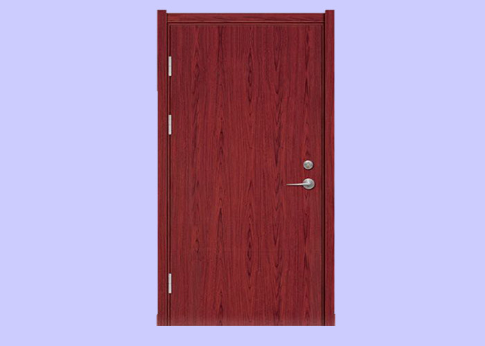 30/60 mins 40/50/55 mm Right Hand Red Single Swing Wood Grain Fire Door With Steel Frame