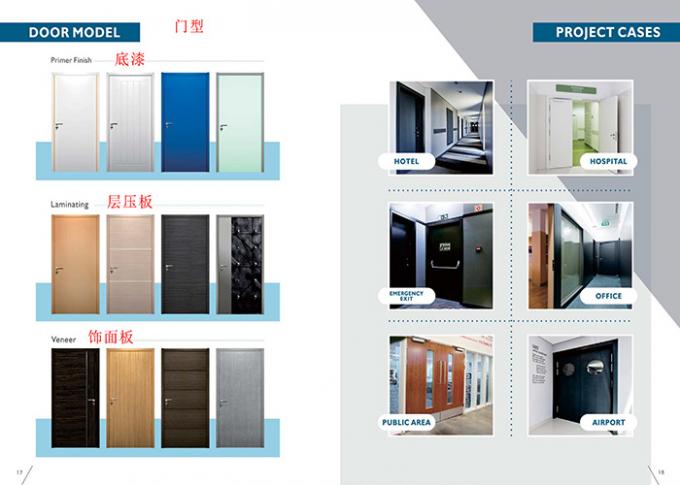 Single Leaf Primer Finish Wood Fire Door With Steel Frame/ Customized Size/ 1 Hour Fire Rated Door 1