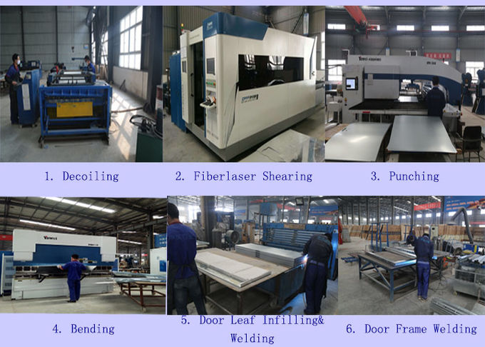 BS Certified 54 mm FD60 Powder Coated Galvanized Steel Fire Door With High Quality Hardware