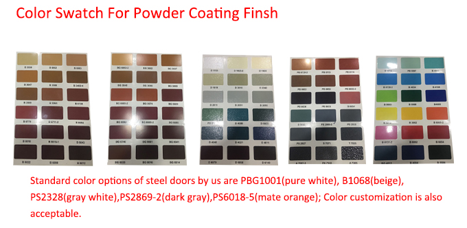 Yellow Color 1 Hour Fire Rated Door Commercial Steel Insulated