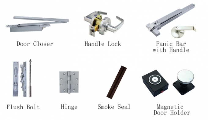 Customized Thickness 45mm Office Fireproof Interior Door 1