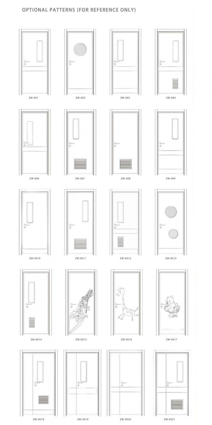 30 Min Vision Glass Panel Exterior Fireproof Hospital Doors 0