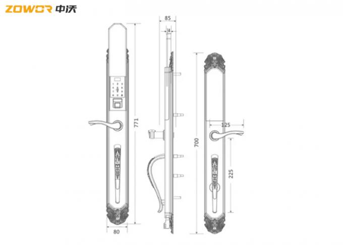 Villa Fingerprint Password 100mm Smart Digital Door Lock 0