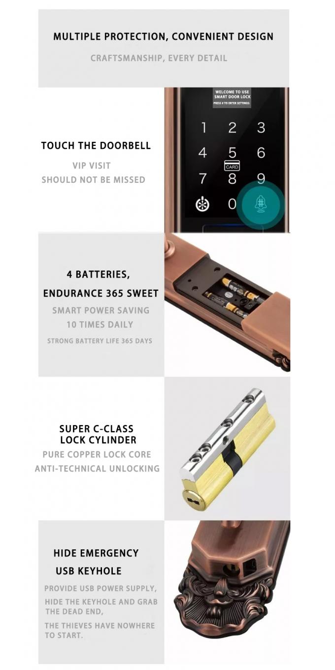 Villa Fingerprint Password 100mm Smart Digital Door Lock 1