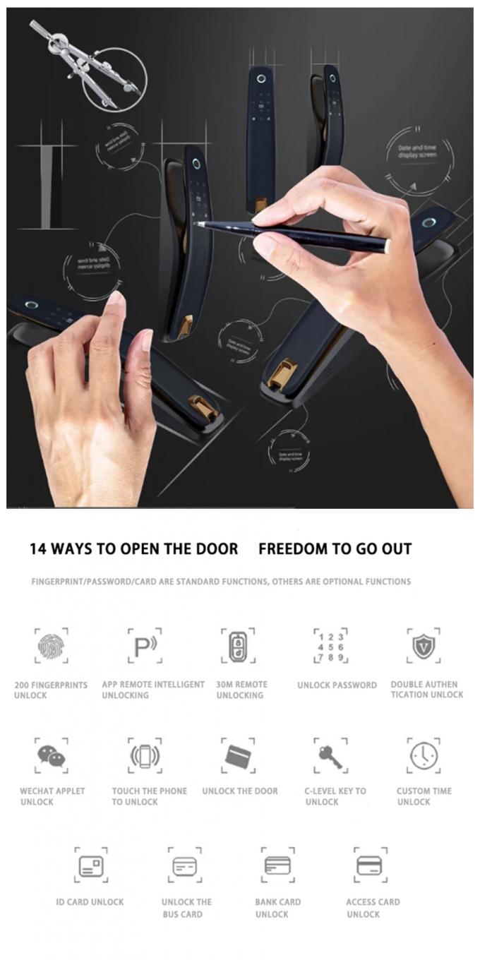 WiFi Bluetooth Keyless 180mA Smart Digital Door Lock 2