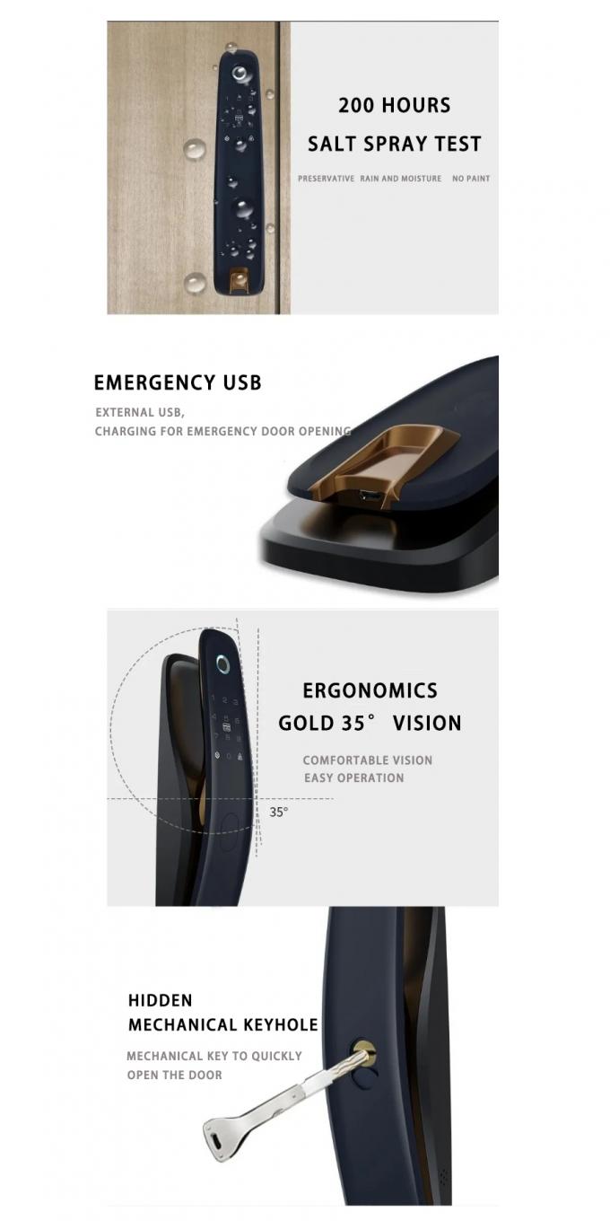 WiFi Bluetooth Keyless 180mA Smart Digital Door Lock 1