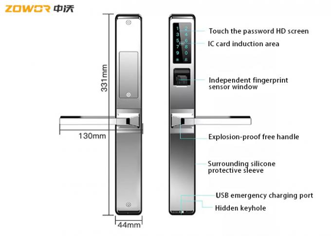50μA Thick 40mm Fingerprint KFC Smart Digital Door Lock 0