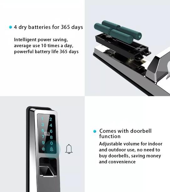 50μA Thick 40mm Fingerprint KFC Smart Digital Door Lock 1