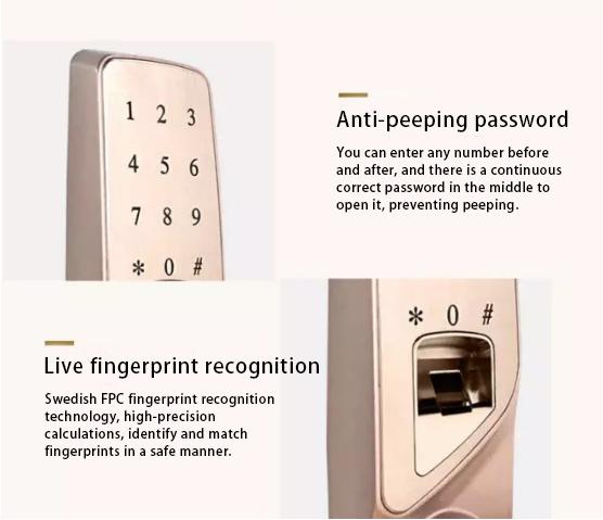 110mm 0.1s Apartment Fingerprint Password Smart Lock 2