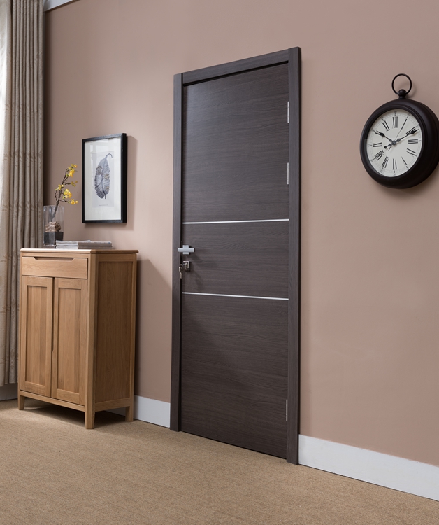 PVC Finish HDF Thick 45mm Fire Rated Wooden Doors 0