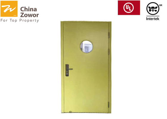 Powder Coated 1 Hour Fire Rated Metal Door With Glass For