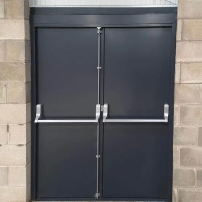 Prehung Exterior Steel Fire Door 36x80 with Frame Panic Bar Galvanized 90 Minutes for Residential Commercial Villa Hotel