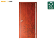 Curved Flowers PVC Finished Thickness 45mm Plain Wooden Door