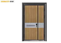 Wooden Solid 6061 Aluminum Villa Entrance Door 12cm Leaf Thickness
