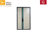 Unequal Double Leaf 90 Minute Fire Rated Doors/ Milky White Color/ Powder Coated Finish