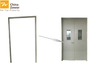 Various Colors Powder Coating Finish Prehung Steel Fire Safety Door With Vision Panel
