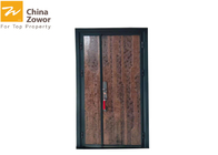 65/70mm Thick Unequal Leaf Cast Alu. Fireproof Entry Door With Solid Fire Door Core