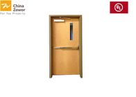 Galvanized Steel Single Leaf 45 mm FD60 Fire Door With Vision Panel / 60 min Fire Rating