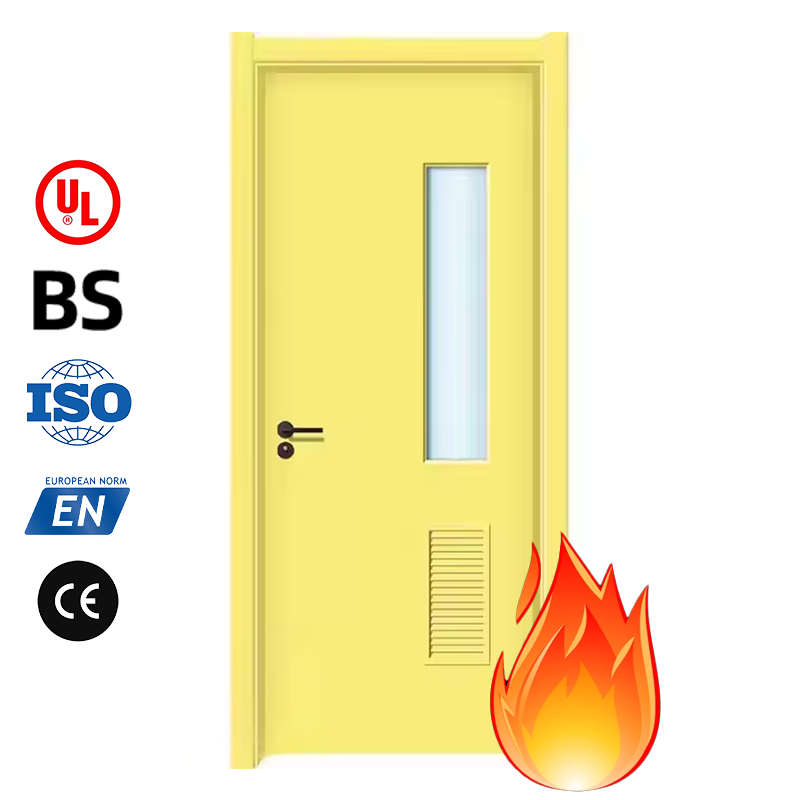 Steel Fire Rated Door with Louver Ventilation 90Min UL Galvanized Hollow Metal for School Hospital Office Building