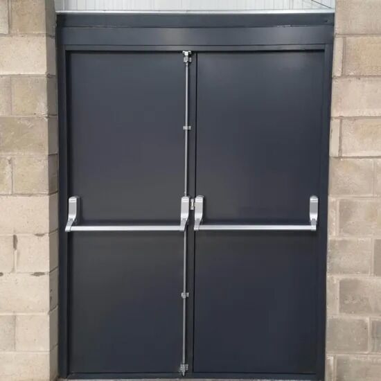 Prehung Exterior Steel Fire Door 36x80 with Frame Panic Bar Galvanized 90 Minutes for Residential Commercial Villa Hotel