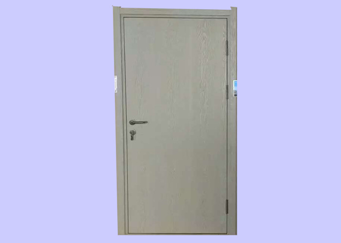 UL/BS Certified Single Leaf Laminating Wood Fire Door With Steel Frame For Hotel