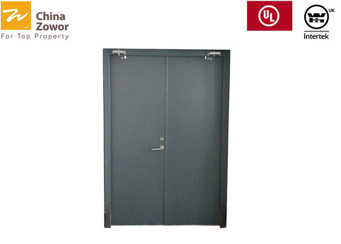 High Decoration Galvanized Steel Pvc Powder Coated Commercial Double Fire Safety Doors 76 X 82