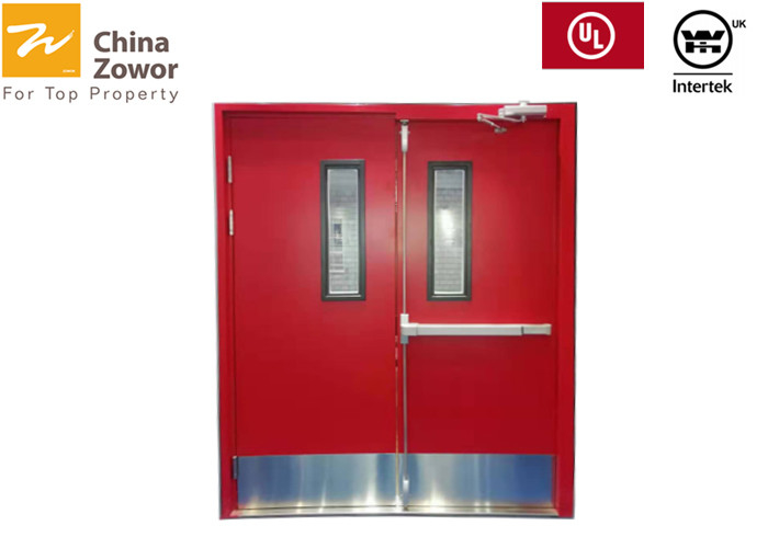 Ul Approved Red Color 1 Hour Rated Commercial Fire Exit Door