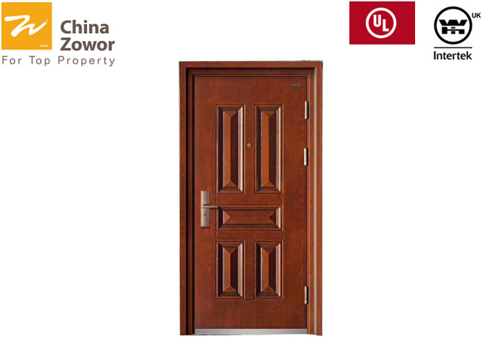 Gal Steel Red Single Leaf 6 9 Panel Fireproof Entry Doors For