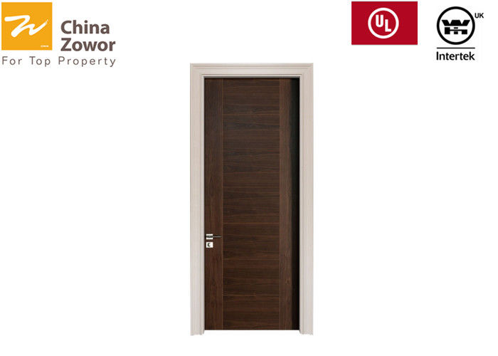 Bs476 Customized Teak Wood Fireproof Wooden Doors For Hotel Baking Paint Finish