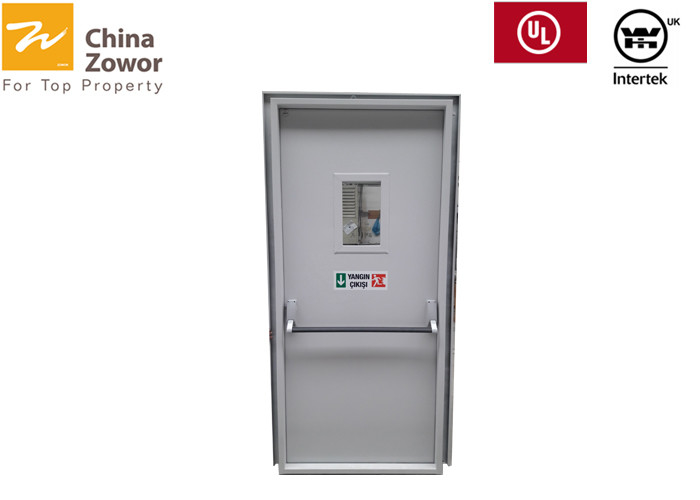 3 X 7 Ral Colors Fireproof Steel Door With Glass For Civil