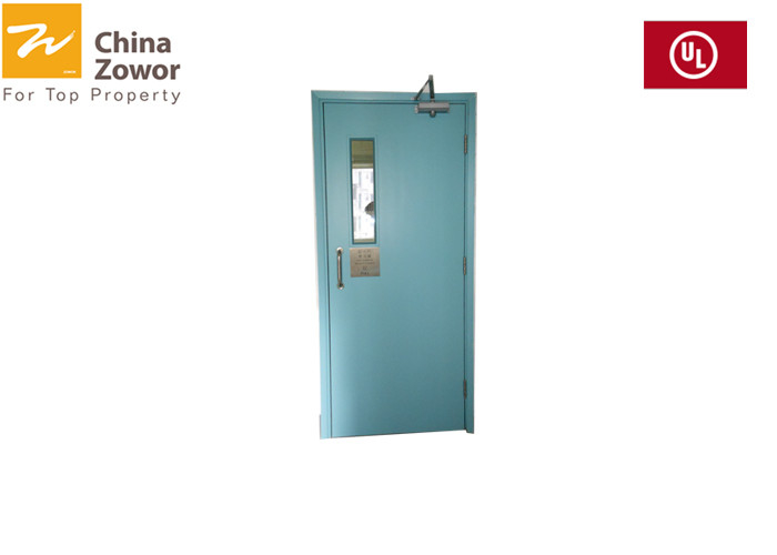 UL/BS standard, gray 90FD Fire Door with window/escape lock color can be customized