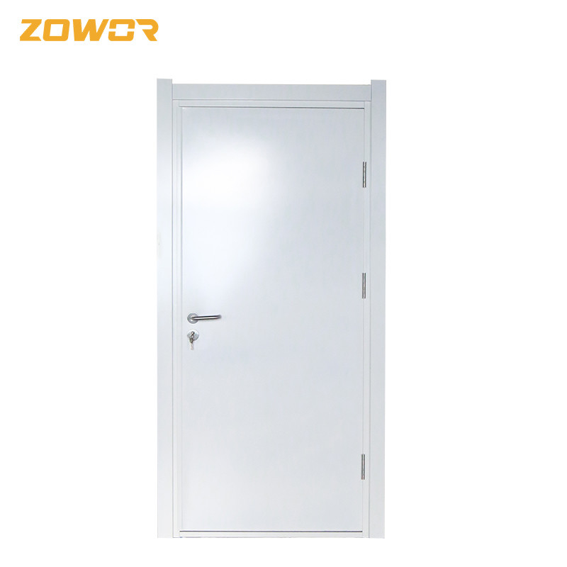 Beige Color 45mm Thick Fire Rated Doors Powder Coating Flush Model