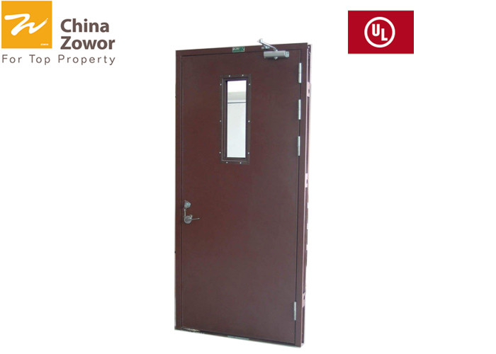 Galvanized Steel Fire Safety Door 2 Hours Fire Rating Right Hand Active Open
