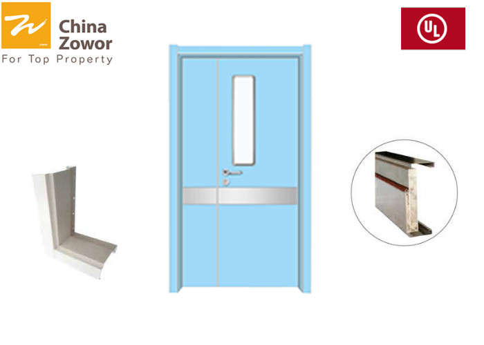Red Color 90 minute Rated Steel Insualted Fire Door/ Fire Exterior Doors/ Powder Coated Finish