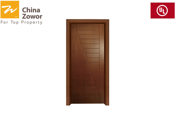 BS476 Customized Teak Wood Fireproof Wooden Doors For Hotel/Baking Paint Finish
