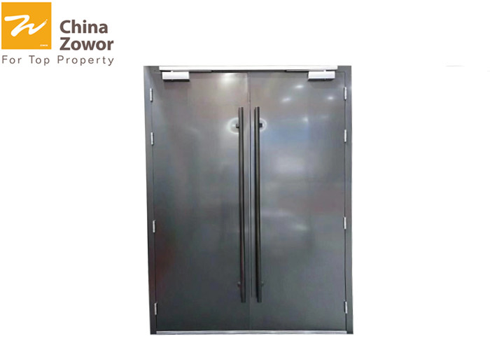 Customized Size Gray Fireproof Entry Doors Strong Temperature Resistant