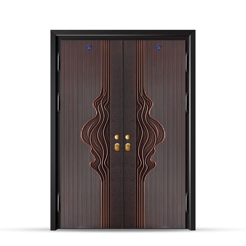 Double Swing Aluminum Villa Entry Door Design Security soundproof