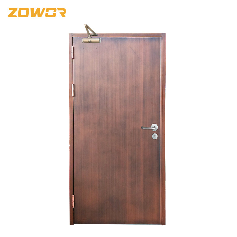 2  Latch Fireproof Garage Entry Door / Yellow Fire Rated Entry Door With Glass