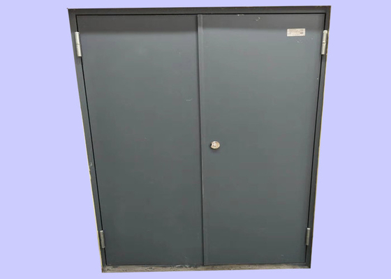 Single Leaf Red Powder Coated Steel Fire Exit Doors With Glass