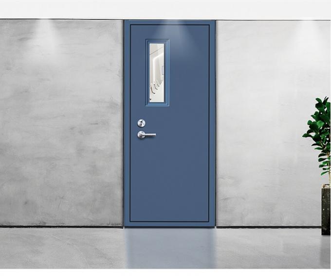 Galvanized Steel Fire Safety Door Left Hand Flush Fireproof Security Door 0
