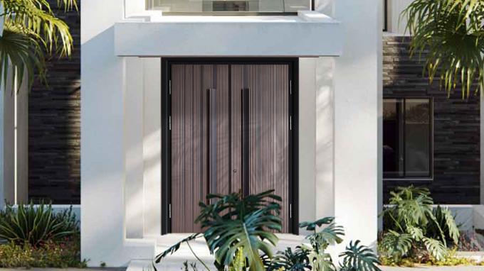 Anti Theft Waterproof Aluminum Entrance Door 90mm Leaf Thickness 0